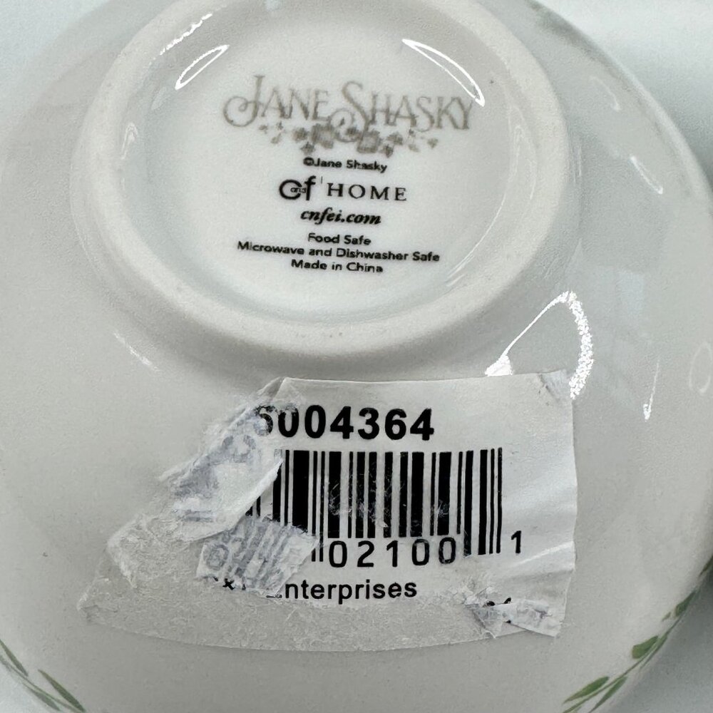 Jane Shasky Small 3 in Ceramic Bowls 4-Pc Set Vegetable Print Microwave Safe - Picture 2 of 16